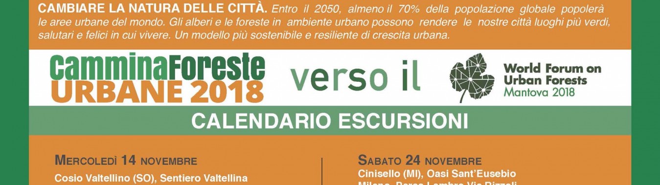 Calendario escursioni Cammina foreste urbane 2018